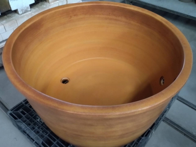 信楽焼　陶器風呂丸型φ1200×H600 陶器 風呂 信楽焼 丸型 制作 販売 注文